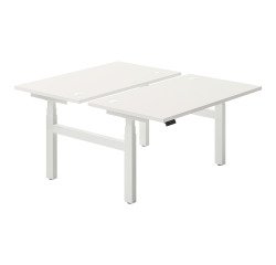 Desk with 2 electrically adjustable height Ergomaxx Memo  L 140 x D 80 cm white top.