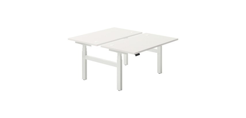 Pole de 2 bureaux réglables en hauteur électriques Up & Up L 140 x P 80 cm cm plateau blanc
