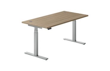 Electrically height-adjustable desk Ergomaxx Memo L 160 x W 80 cm elm finish plate
