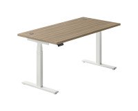 Werkpost elektrisch in hoogte verstelbaar Ergomaxx Memo L 160 x D 80 cm iepbruin blad