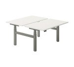 Pole aus 2 elektrisch höhenverstellbaren Büros von Ergomaxx Mémo L 140 x T 80 cm weißer Tischplatte