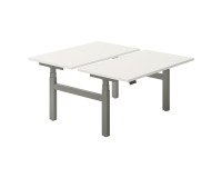 Desk with 2 electrically adjustable height Ergomaxx Memo  L 140 x D 80 cm white top.