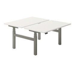 Desk with 2 electrically adjustable height Ergomaxx Memo  L 140 x D 80 cm white top.