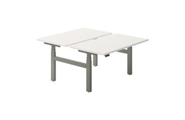 Desk with 2 electrically adjustable height Ergomaxx Memo  L 140 x D 80 cm white top.