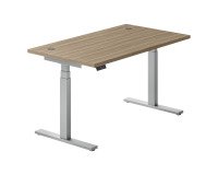 Werkpost elektrisch in hoogte verstelbaar Ergomaxx Memo L 140 x D 80 cm iepbruin blad