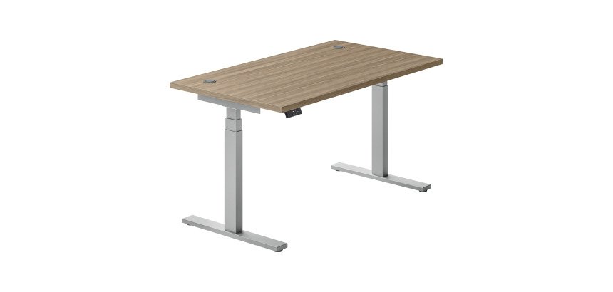 Bureau réglable en hauteur électrique Ergomaxx Mémo L 140 x P 80 cm cm plateau orme