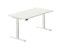 Elektrisch höhenverstellbarer Schreibtisch Ergomaxx Memo L 160 x T 80 cm, weißer Tischplatte