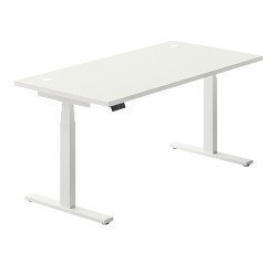 Electrically adjustable height office desk Ergomaxx Memo L 160 x W 80 cm white top