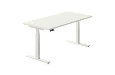 Elektrisch höhenverstellbarer Schreibtisch Ergomaxx Memo L 160 x T 80 cm, weißer Tischplatte