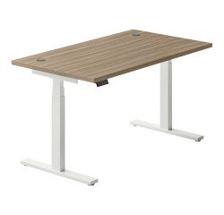 Werkpost elektrisch in hoogte verstelbaar Ergomaxx Memo L 140 x D 80 cm iepbruin blad