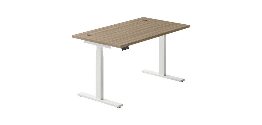 Bureau réglable en hauteur électrique Up & Up L 140 x P 80 cm cm plateau orme