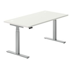 Werkpost elektrisch in hoogte verstelbaar Ergomaxx Memo L 160 x D 80 cm wit blad