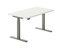 Höhenverstellbarer Schreibtisch Ergomaxx Mémo L 140 x T 80 cm weiß.