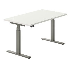 Adjustable electric height desk Ergomaxx Memo L 140 x D 80 cm white top