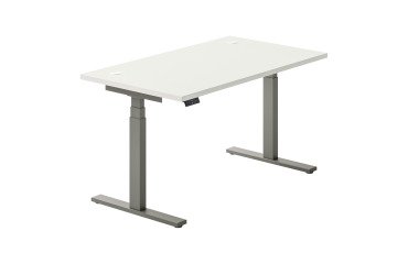 Höhenverstellbarer Schreibtisch Ergomaxx Mémo L 140 x T 80 cm weiß.
