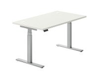 Adjustable electric height desk Ergomaxx Memo L 140 x D 80 cm white top
