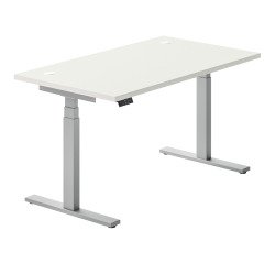 Adjustable electric height desk Ergomaxx Memo L 140 x D 80 cm white top