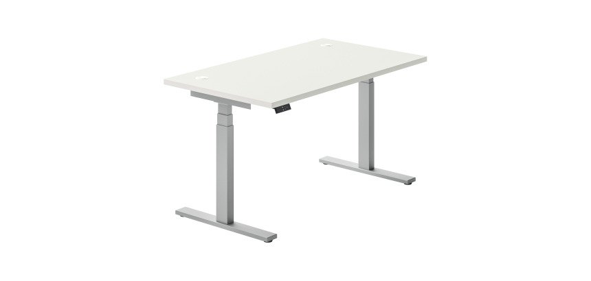 Adjustable electric height desk Ergomaxx Memo L 140 x D 80 cm white top