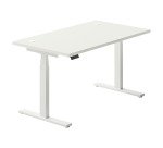Adjustable electric height desk Ergomaxx Memo L 140 x D 80 cm white top