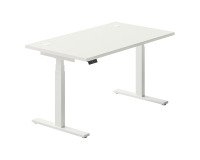 Adjustable electric height desk Ergomaxx Memo L 140 x D 80 cm white top