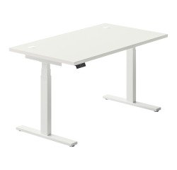 Bureau réglable en hauteur électrique Ergomaxx Mémo L 140 x P 80 cm cm plateau blanc