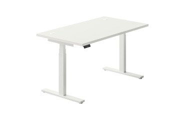 Höhenverstellbarer Schreibtisch Ergomaxx Mémo L 140 x T 80 cm weiß.