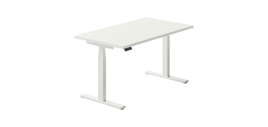 Adjustable electric height desk Ergomaxx Memo L 140 x D 80 cm white top