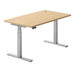 Werkpost elektrisch in hoogte verstelbaar Ergomaxx Memo L 140 x D 80 cm licht eiken blad