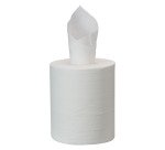 Maxi bobine d'essuyage à dévidage central Bruneau blanche - Colis de 6