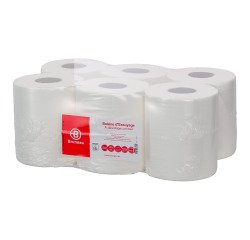Maxi bobine d'essuyage à dévidage central Bruneau blanche - Colis de 6