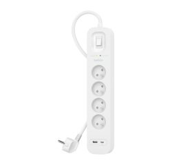 Belkin SRB001CA2M 4-outlet + 2 USB Surge Protection Strip - 2m White