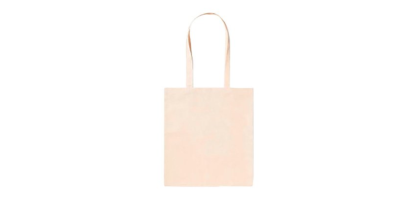 Bolsa de algodón 100% con asas de 70 cm, color natural