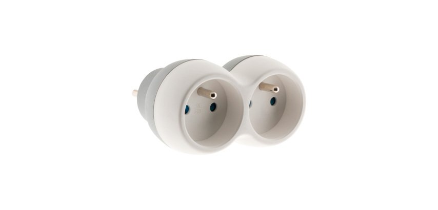 Wandcontactdoos 2 stopcontacten Zenitech