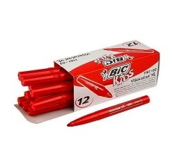 Feutre bic kids visacolor xl coloriage encre lavable corps large pointe extra-large bloquée couleur rouge