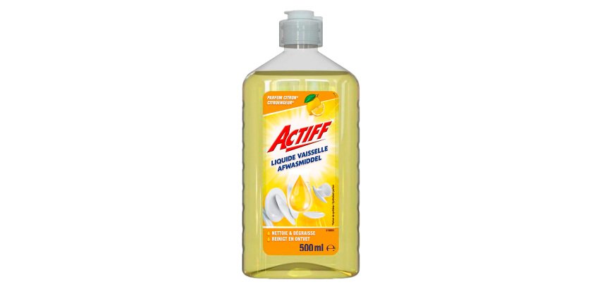 Liquid hand dishwashing soap Actiff lemon - 500 ml bottle
