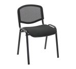 Chaise conference reconditionnée assise tissu dossier maille noire