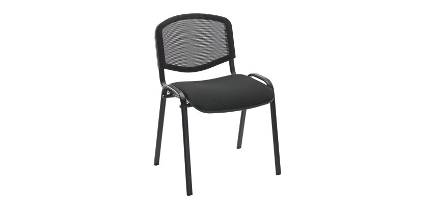 Refurbished CONFERENCE chair with fabric seat and black mesh backrest