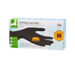 Disposable non-powdered black nitrile gloves - Box of 100 gloves