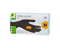 Disposable black powder-free nitrile gloves size M - Box of 100 gloves