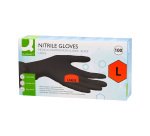 Einweg-Nitrilhandschuhe, unbeschichtet, schwarz - Packung mit 100 Handschuhen