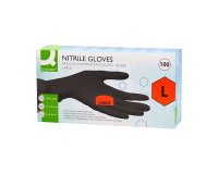 Gants jetables nitrile non poudré noir - Boîte de 100 gants