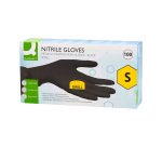 Gants jetables nitrile non poudré noir - Boîte de 100 gants
