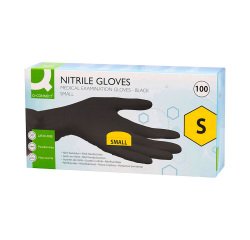 Gants jetables nitrile non poudré noir - Boîte de 100 gants