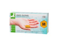 Gants vinyle non poudré transparents - taille M - Boîte de 100 gants