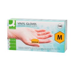 Gants vinyle non poudré transparents - Boîte de 100 gants