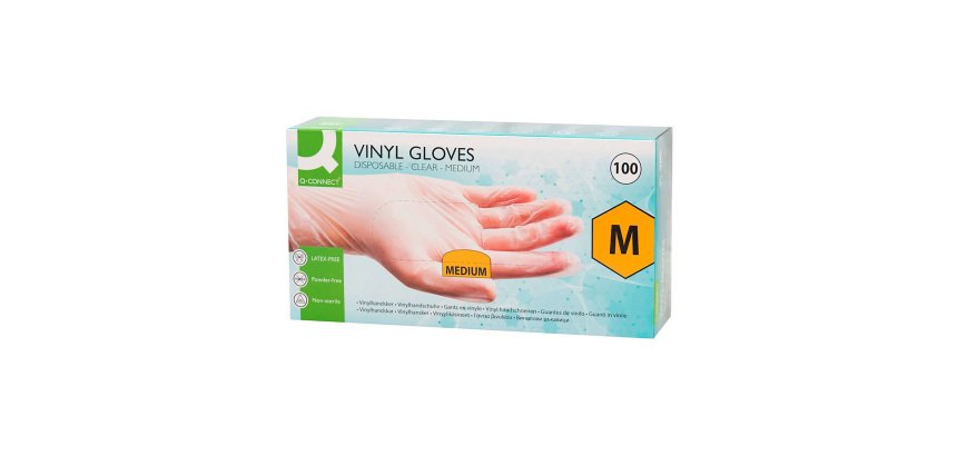 Gants vinyle non poudré transparents - Boîte de 100 gants