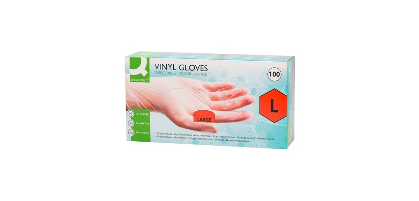 Gants vinyle non poudré transparents - Boîte de 100 gants