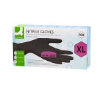 Disposable non-powdered black nitrile gloves - Box of 100 gloves