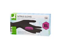 Disposable non-powdered black nitrile gloves size XL - Box of 100 gloves