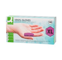 Gants vinyle non poudré transparents - Boîte de 100 gants